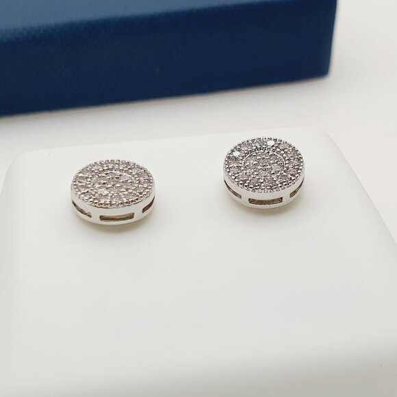 - "925 Sterling Silver Plated CZ Earrings, INUS1BR174 - Picture 4 of 9